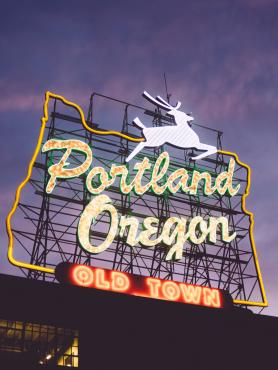 Iconic Old Town Portland Oregon Sign