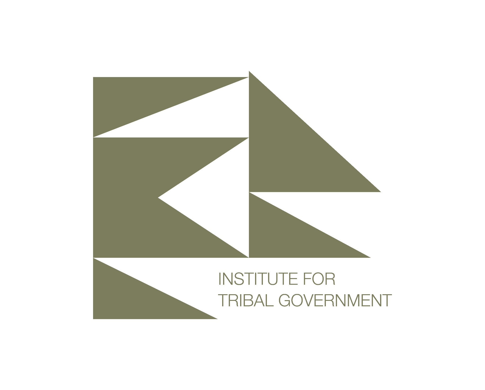 Logo for the Institute for Tribal Government at PSU, showing green triangle graphics