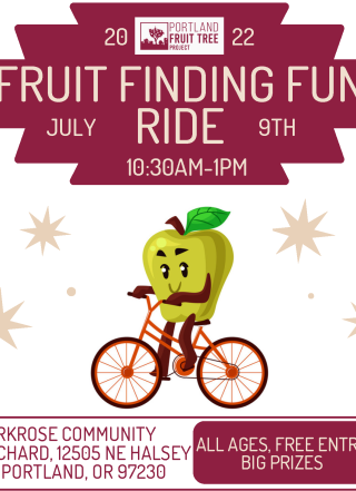 Pedalpalooza flier with an apple on a bike