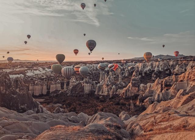 Hot air balloons over Turkey