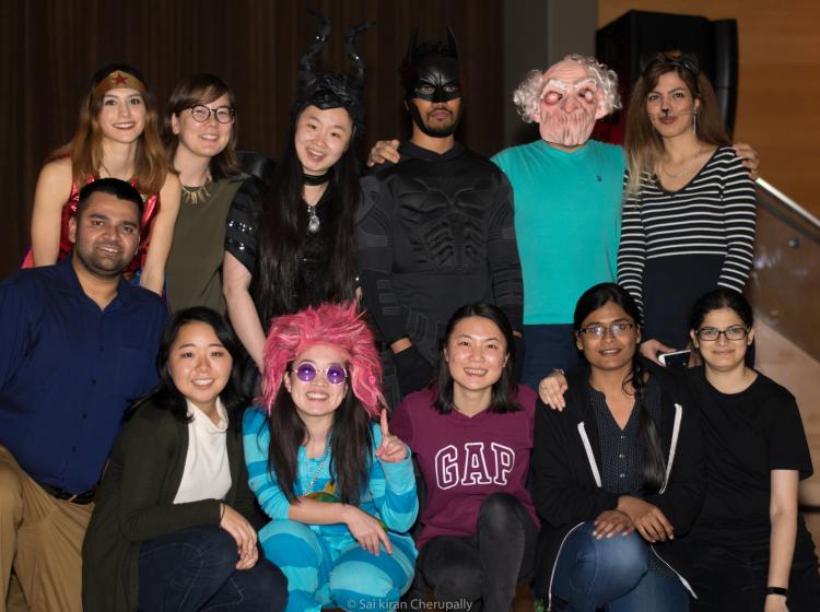 Group photo of mentors at the OIS Halloween Party