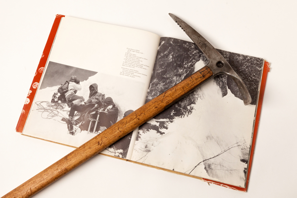 Mountaineering axe and 1969 yearbook