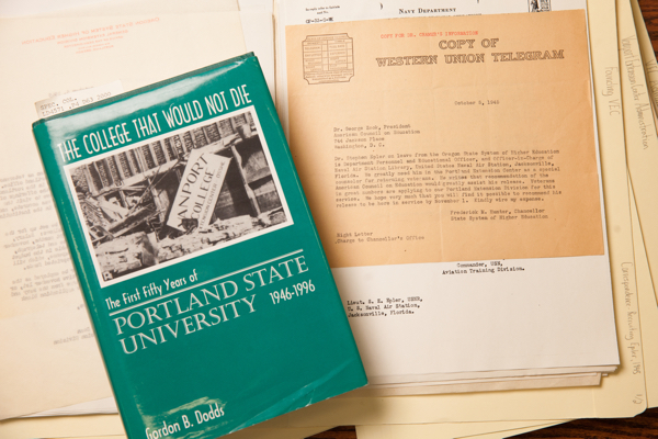"The College That Wouldn't Die" book with original papers