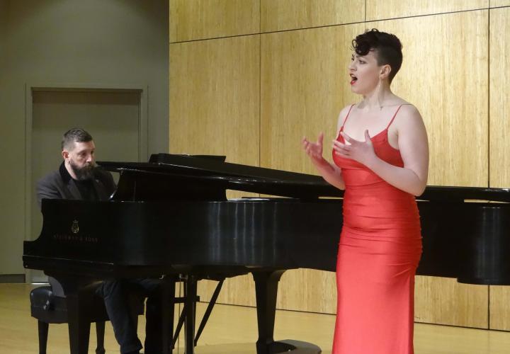 PSU Opera voice student Sequoia performing in the Opera Scholarship Competition 2024