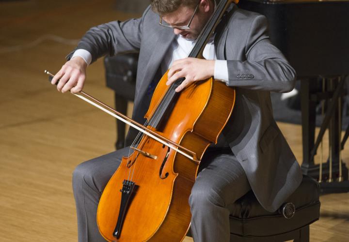 Cello Student in performance