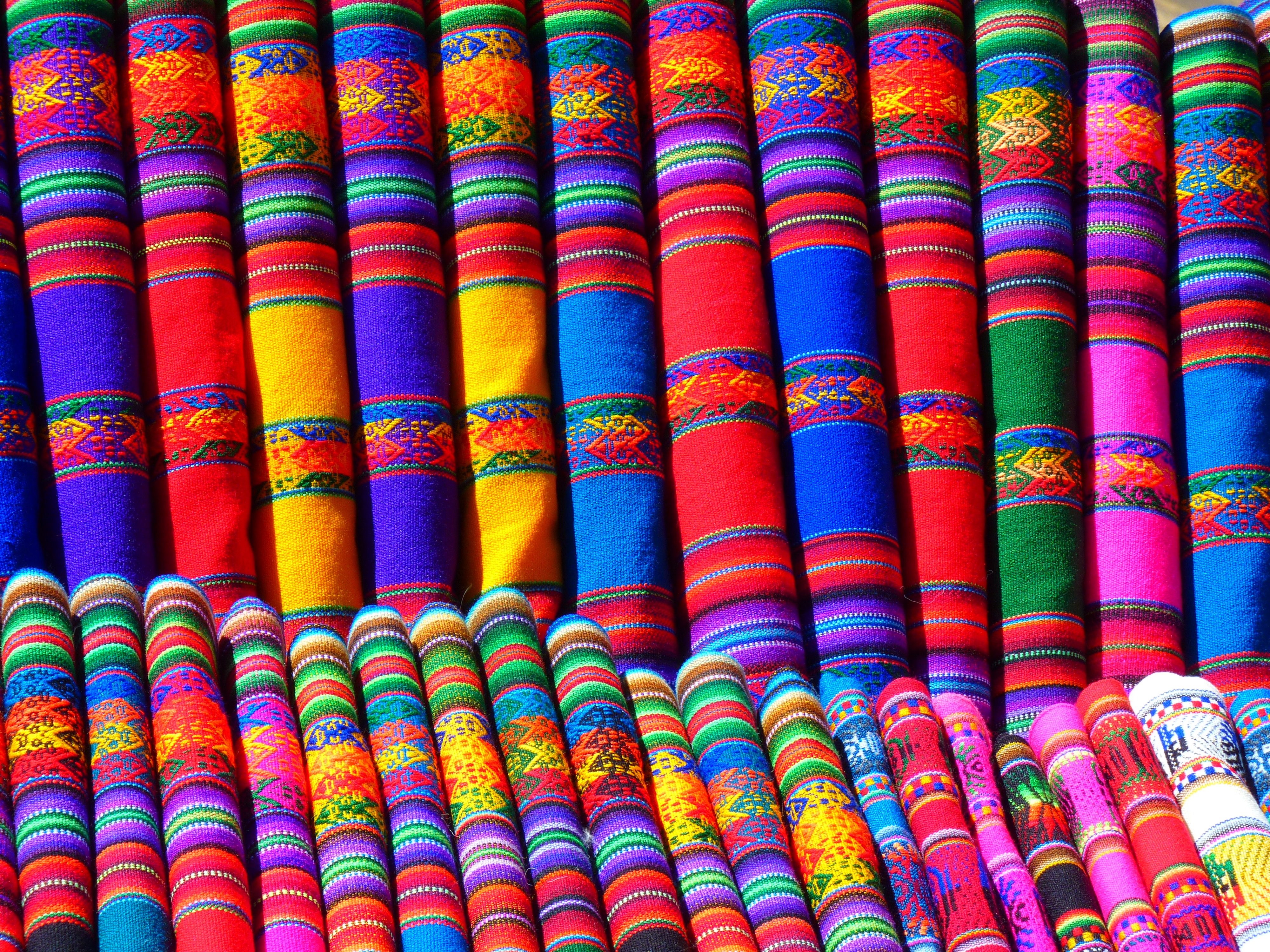 Colorful woven textile patterns