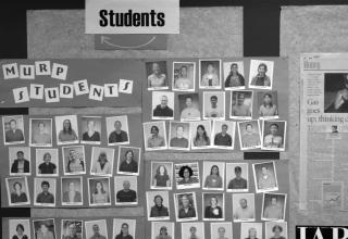 Notice board with MURP student photos