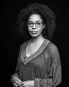 Black and white photo of Lisa Jarrett
