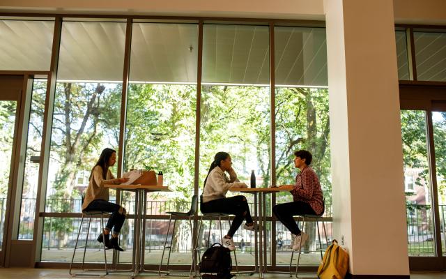 Students in the library