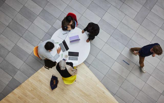students working together on a project