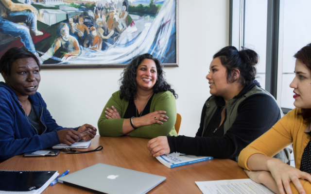 faculty discussing research