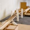 A miniature model of a bridge built by an architecture student.