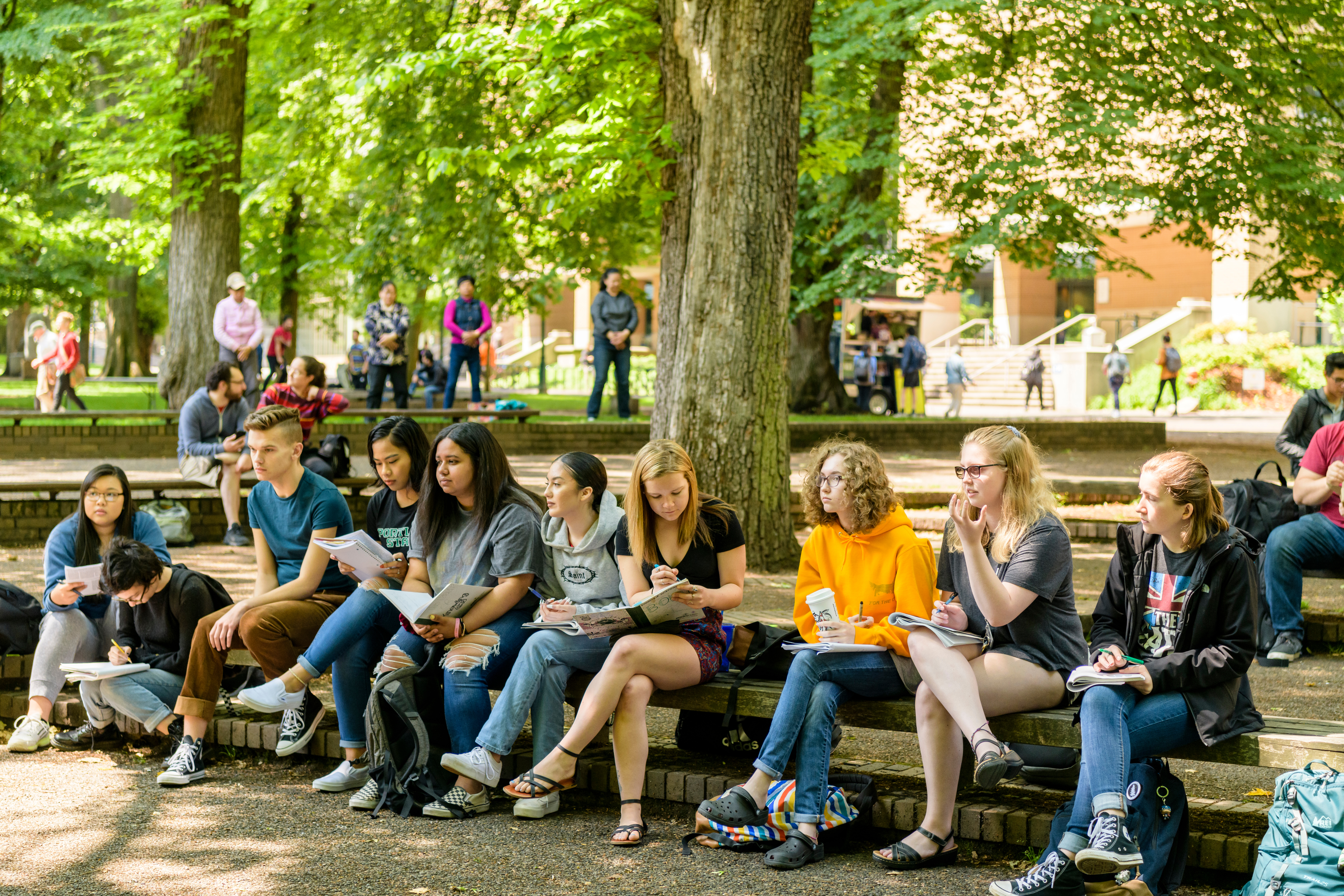 students on campus