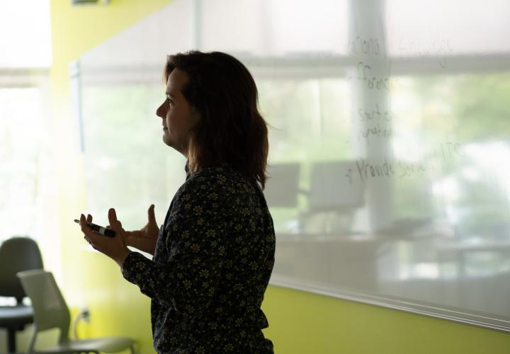 person teaching in classroom