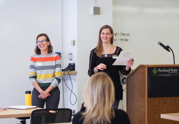 OAI staff teaching and working with faculty