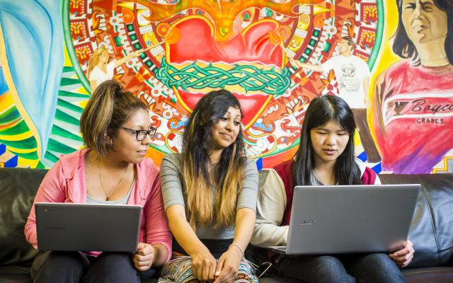 students at computers