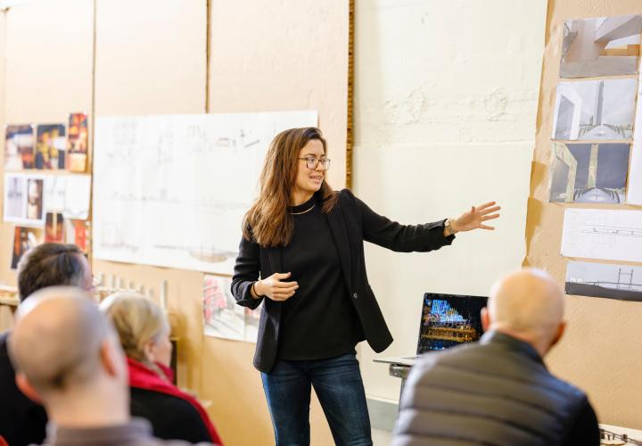 faculty member teaching a class