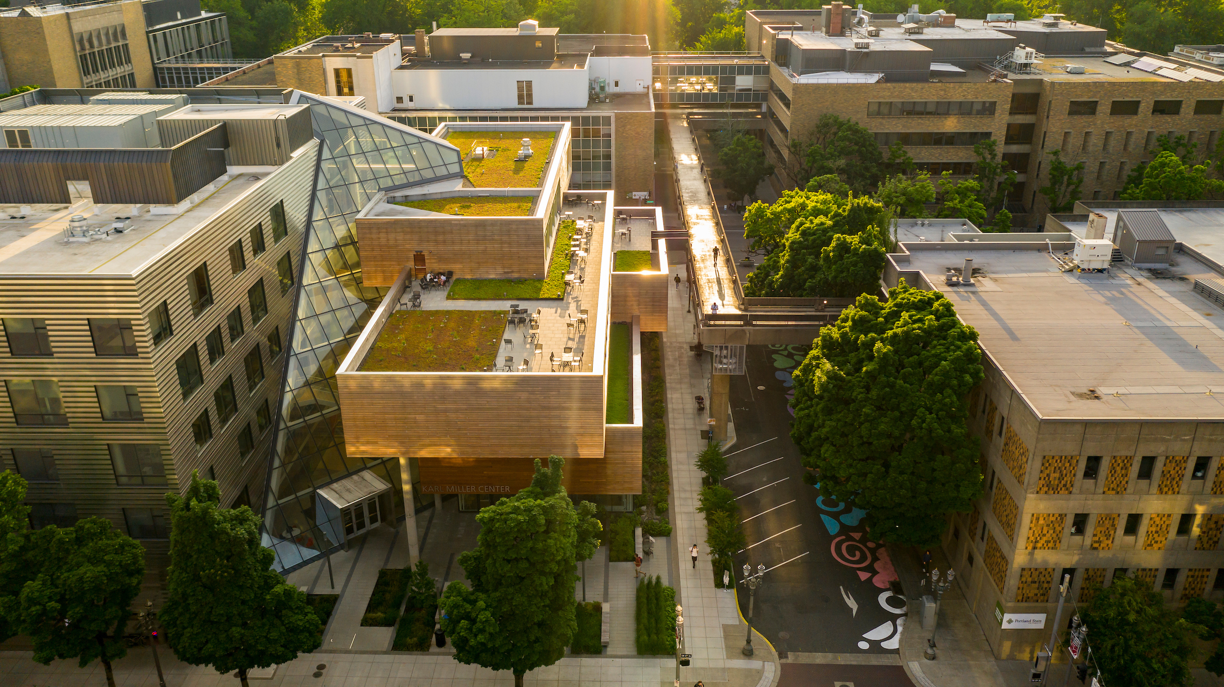 Overhead view of Montgomery Plaza