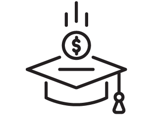 Graduate Cap with Money Icon