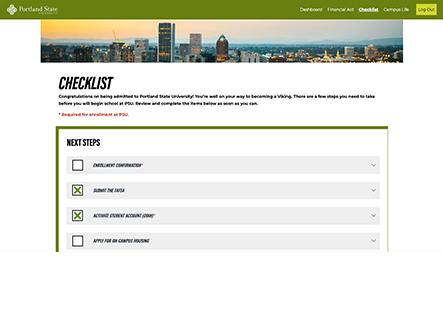Checklist portal page screenshot