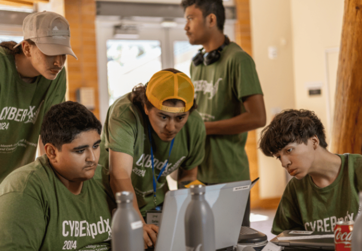 Students working on a computer