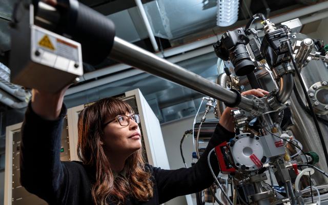 Student working in engineering lab