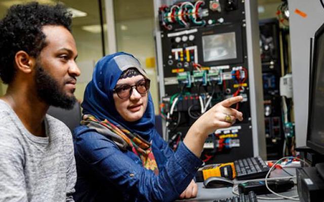 Electrical Engineering Students in the Power Lab