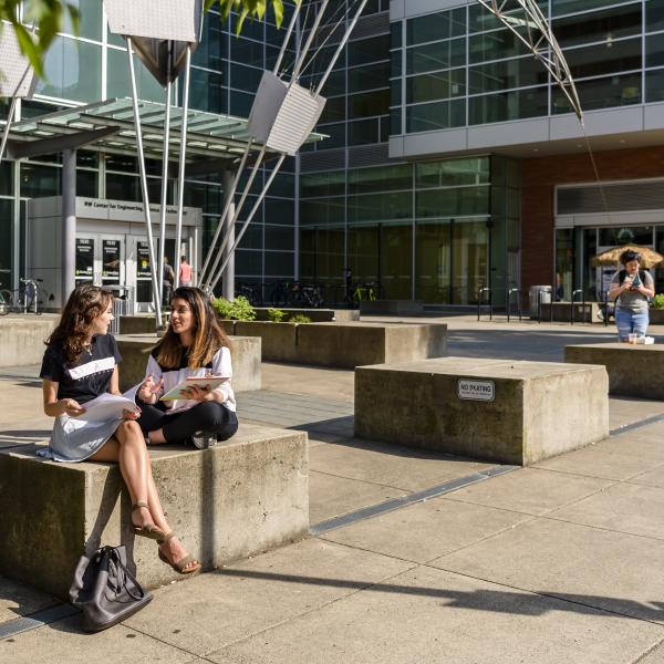 Students studying at the Engineering Building