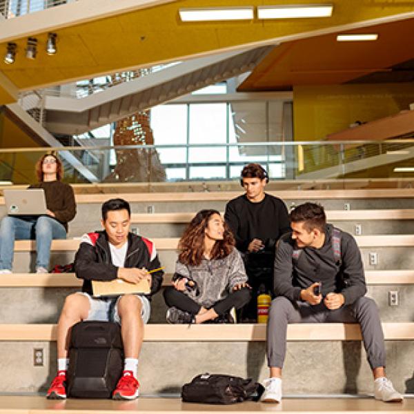 Students studying in the Business School