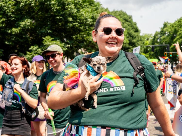 Marching at the 2024 Pride Parade