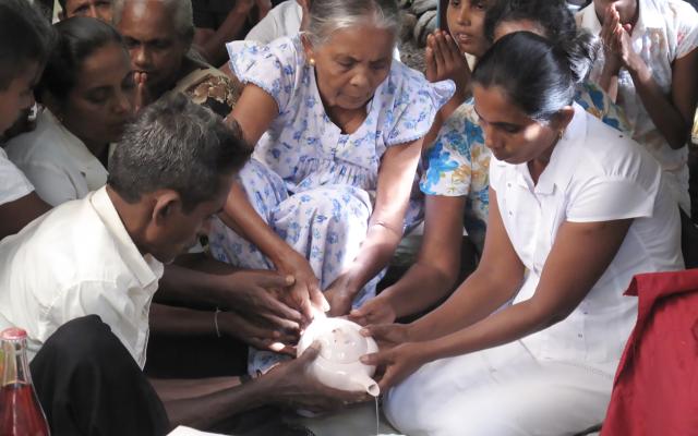 Elders in Sri Lanka in a circle