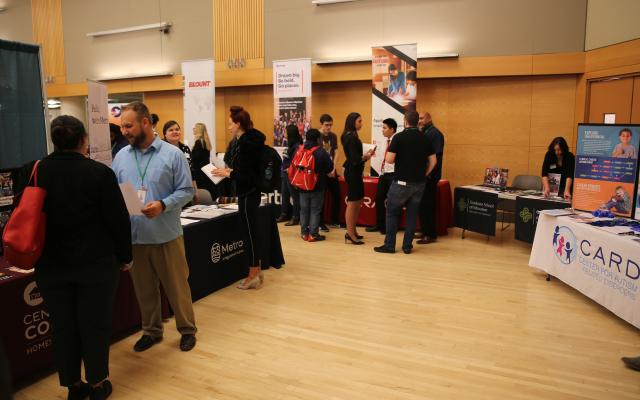 Students at career fair