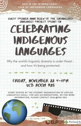 Celebrating Indigenous Languages sponsored by SOAL