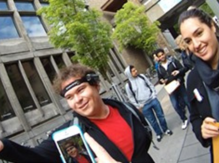 Two students playing game