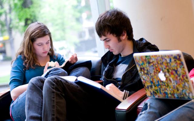 PSU students studying