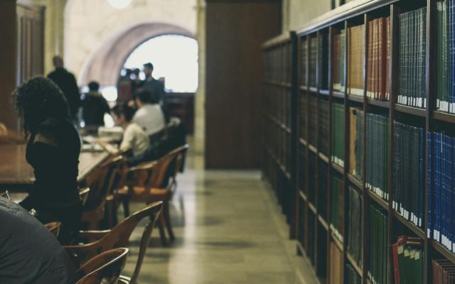 People at public library