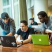 students in the library