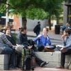 Students urban center plaza