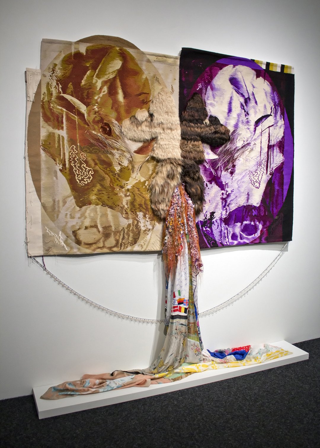 Textile art installation by Shelley Socolofsky
