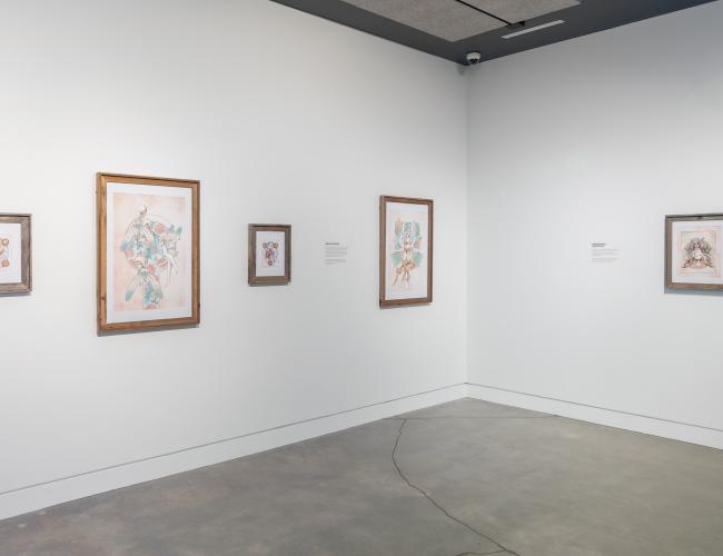 Installation view showing works by Maria Wehdeking