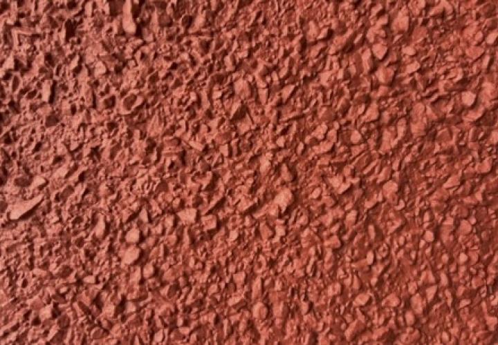 Close up view of the Art Building exterior wall (painted red).