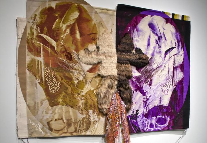 Textile art installation by Shelley Socolofsky