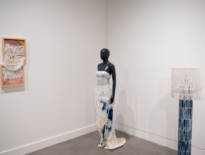 Installation view of Johanna Houska's textile work.