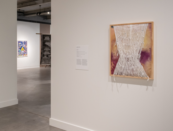 Installation view of Johanna Houska's textile work.