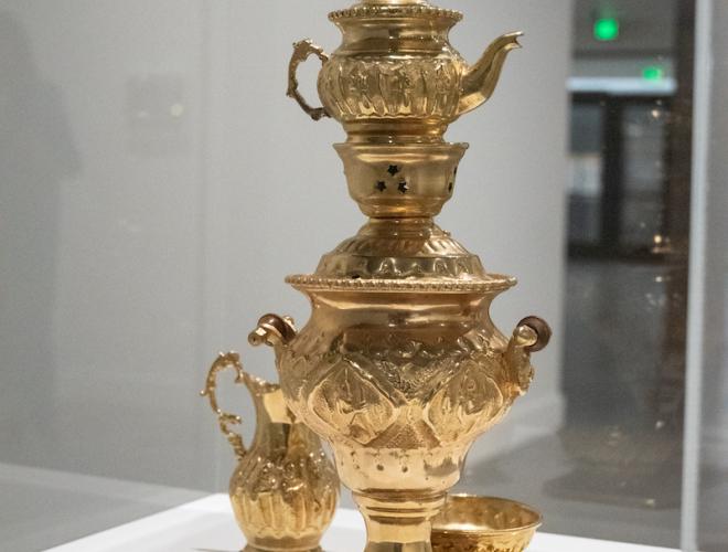 Golden tea service.