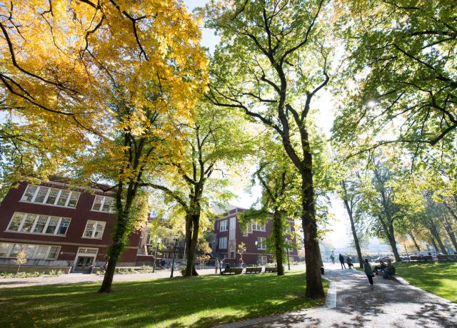 Shattuck Hall in the fall