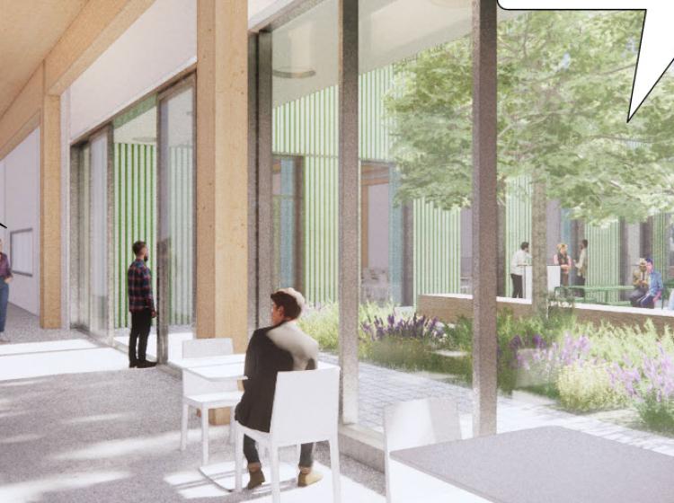 Rendering of the view of the work yard 