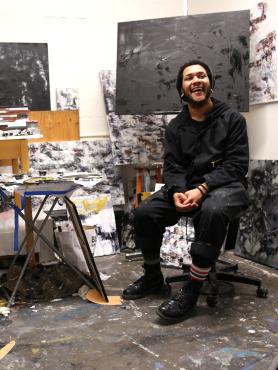 Art student in studio