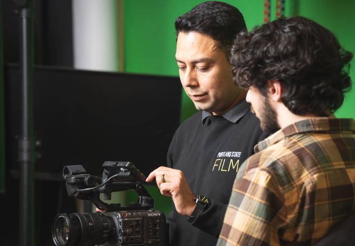 LAIKA faculty fellow J.J. Vazquez and film student