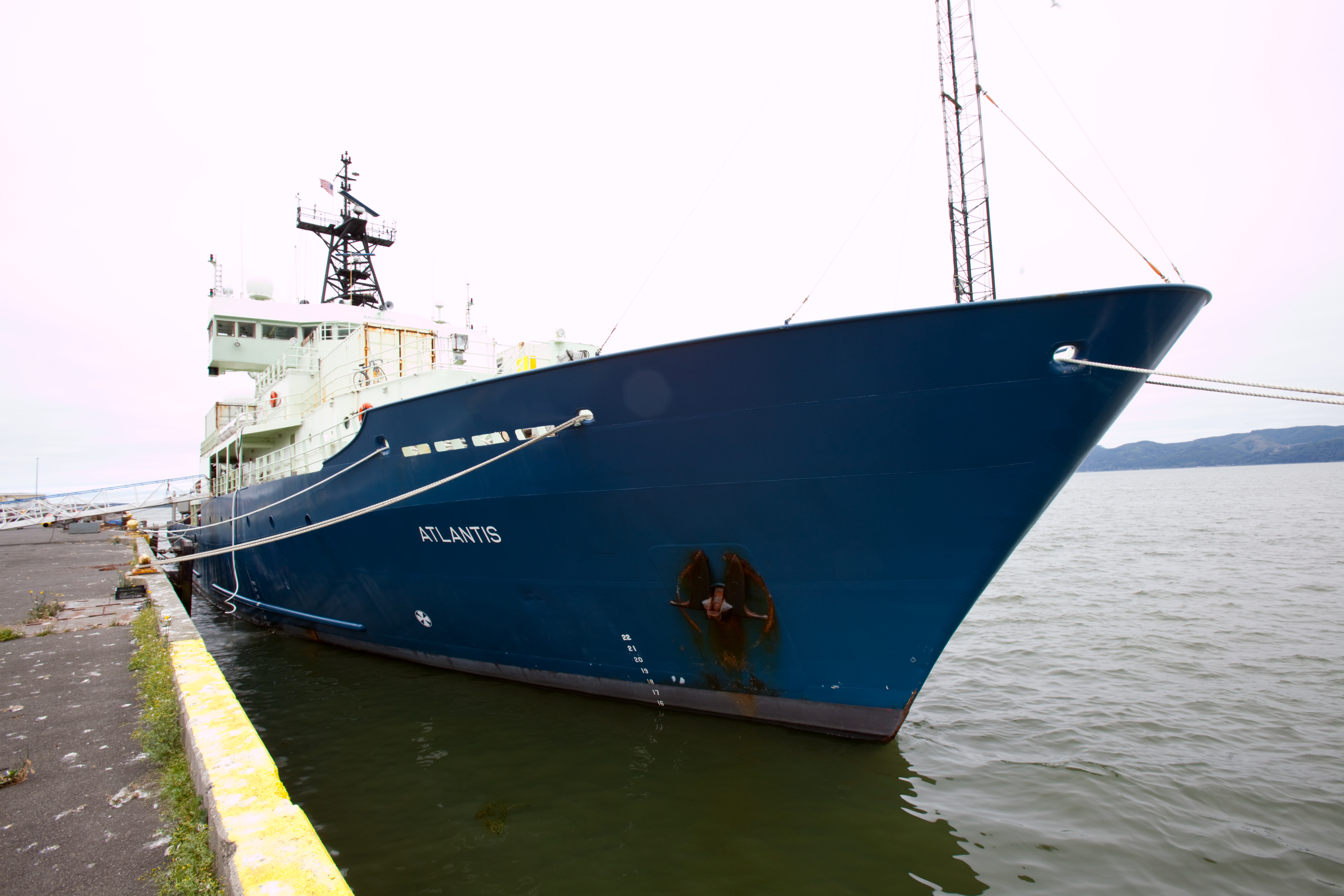 Marine research vessel on the water